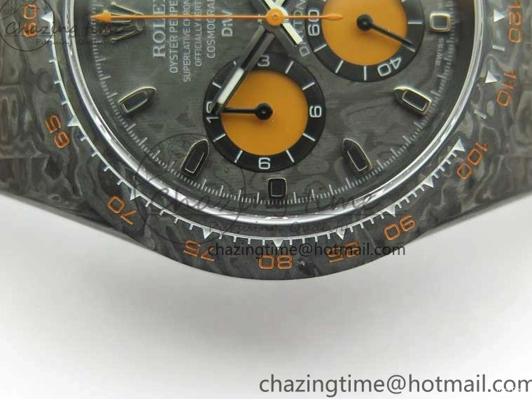 MiroTime 0122 Daytona DIW Carbon Noob 1:1 Best Edition Black Orange Dial on Orange Nylon Strap SA TopPick 2586